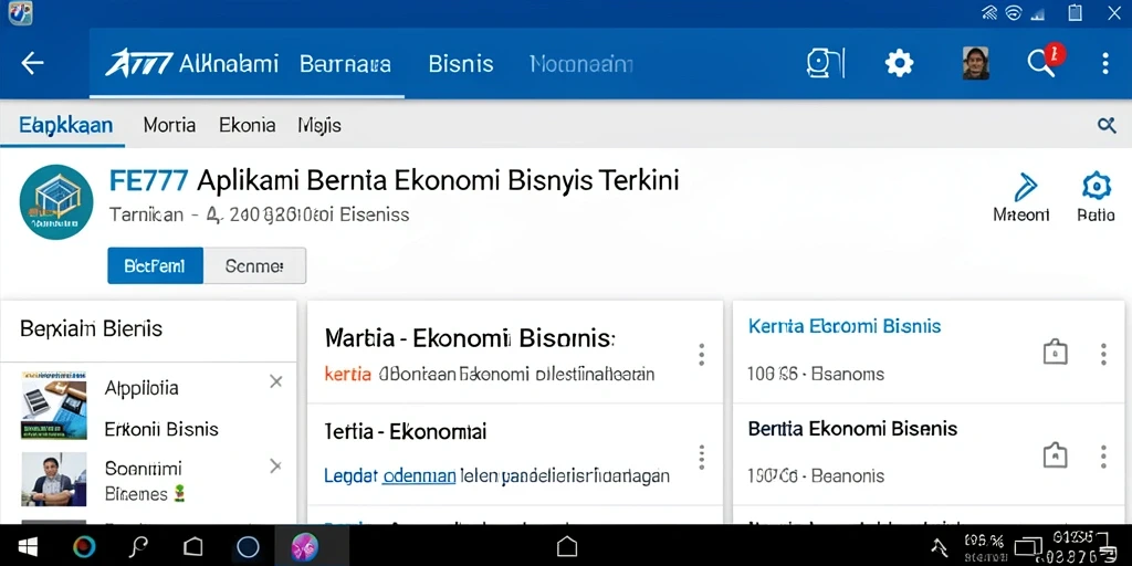 Antarmuka FE777 menampilkan berita dan analisis ekonomi dengan jelas.