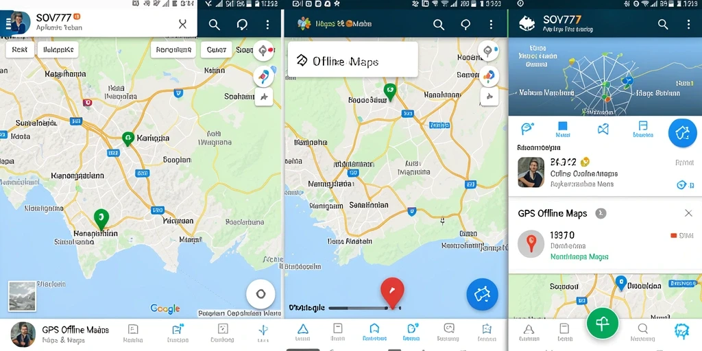 Antarmuka pengguna SOV777 yang intuitif untuk GPS Offline Maps.
