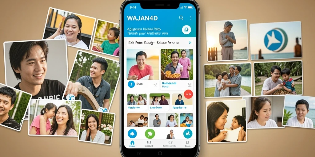 Antarmuka WAJAN4D yang menarik dengan fitur Kolase Foto.