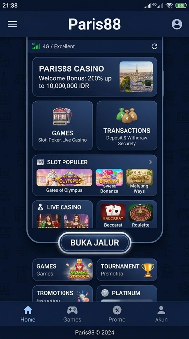 Tampilan link alternatif paris88